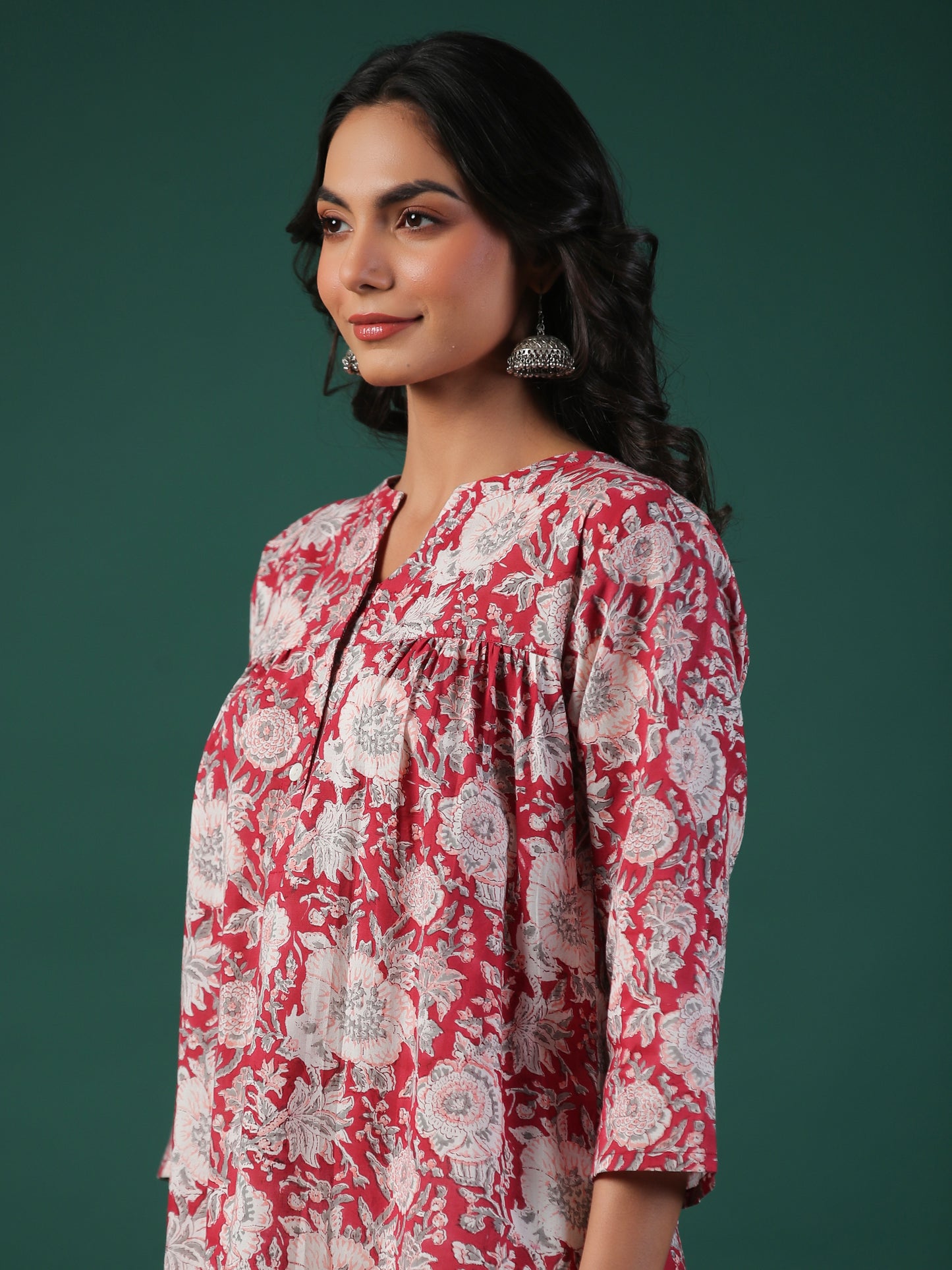 Gul Laal Cotton Block Print Kurta