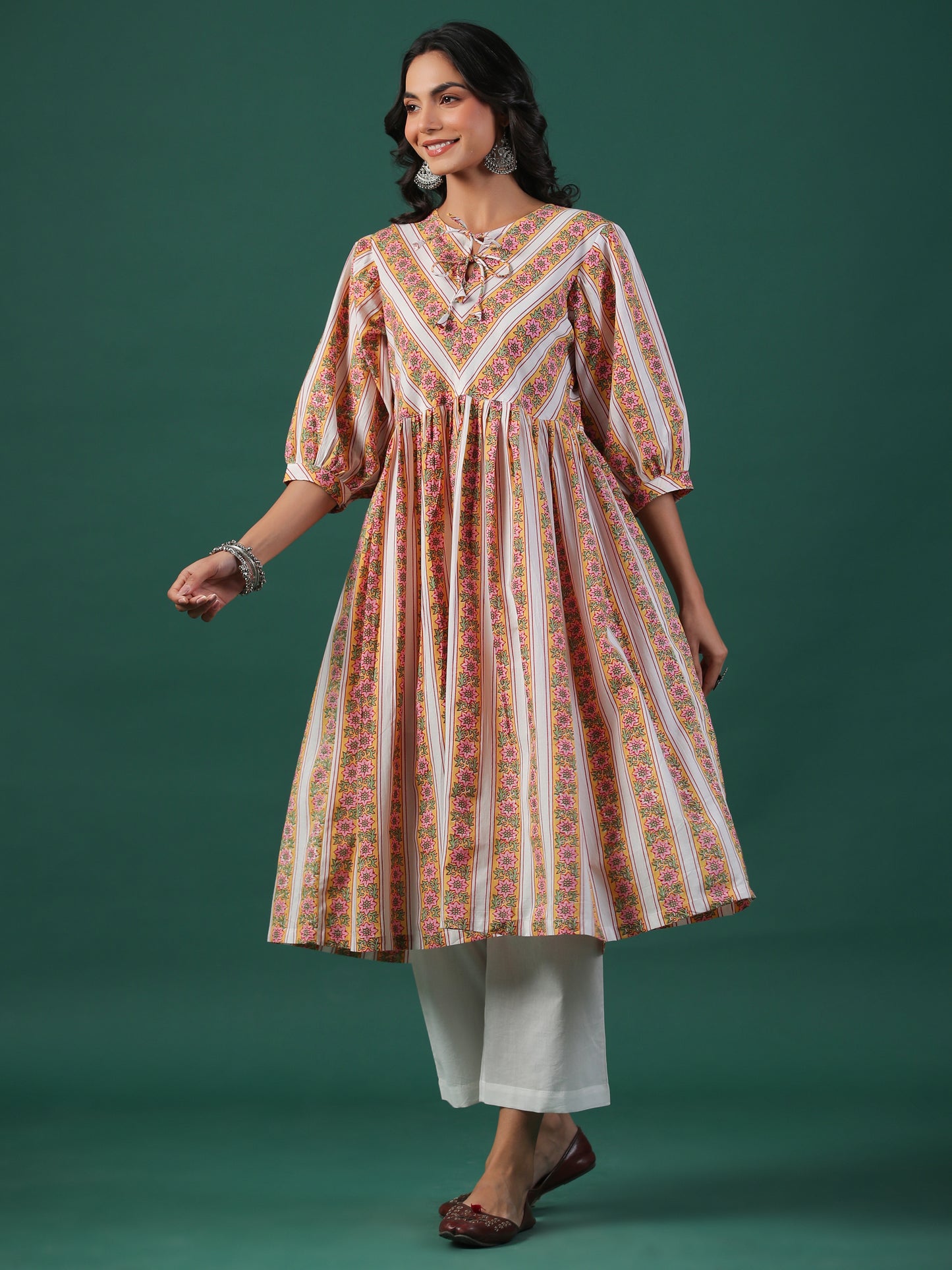 Bageecha Cotton Block Print Kurta