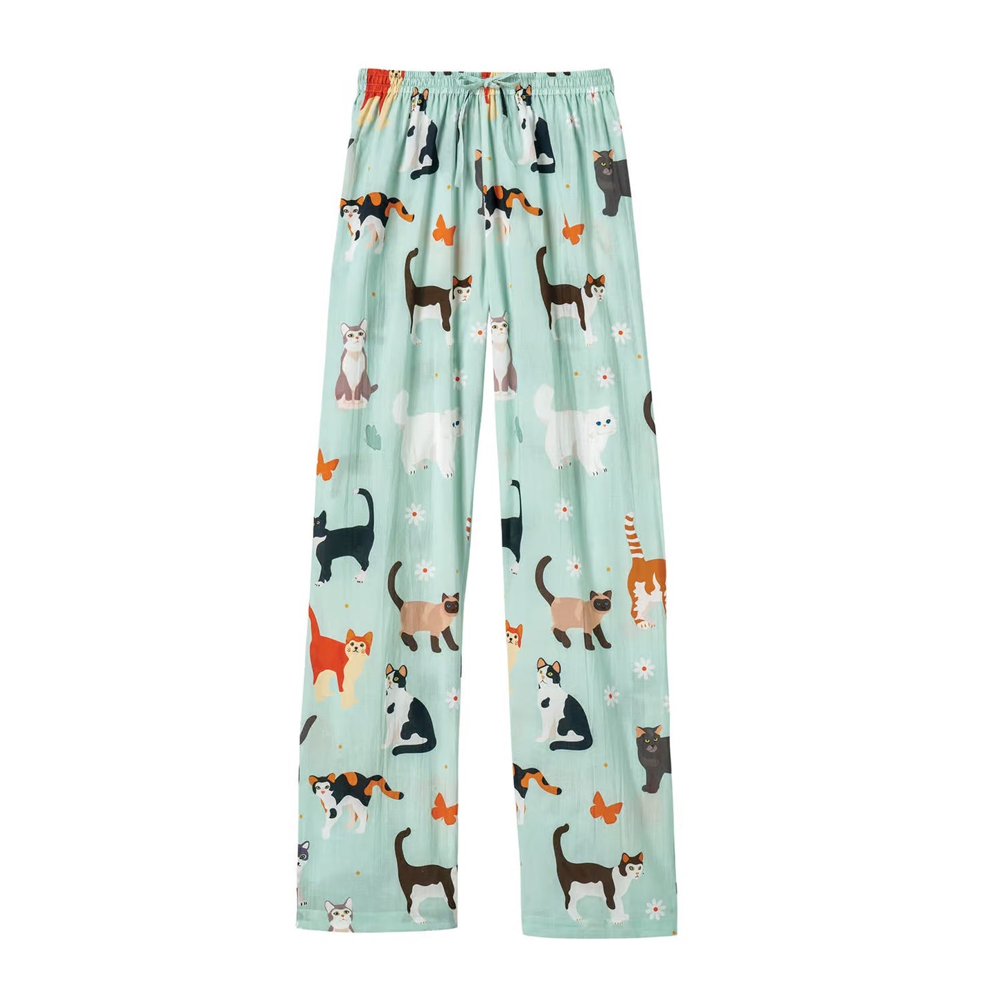 Cat Print Cotton Pyjama Set