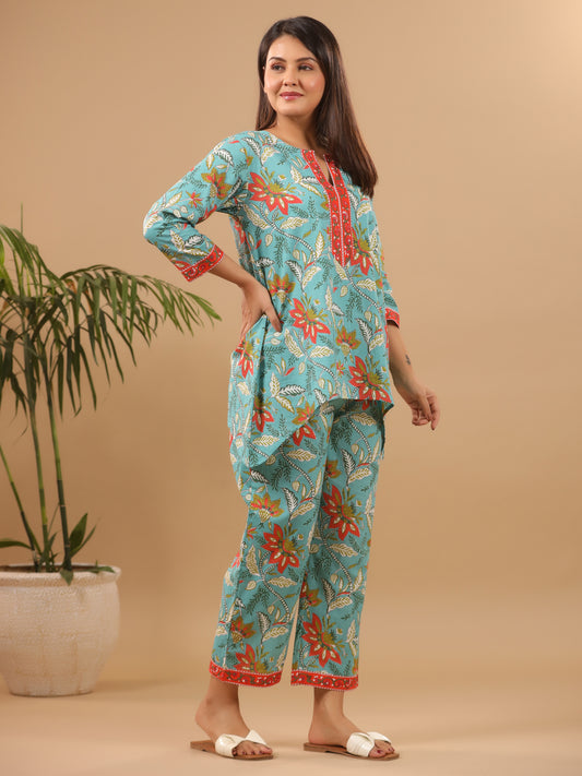 Uma Floral Print - Pyjama Set